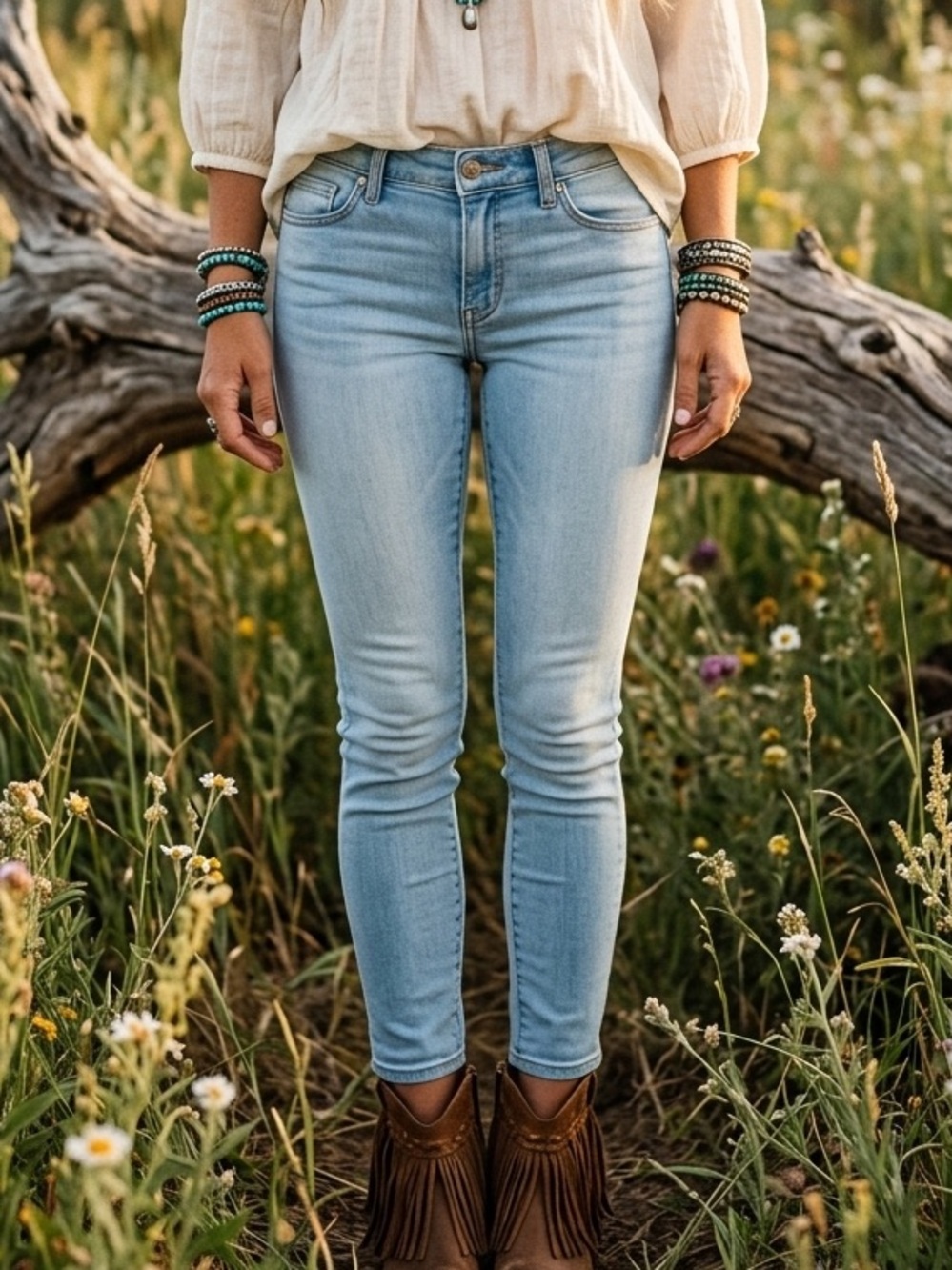 Universal Thread | 4 / 27 Waist Regular Blue Light Wash Skinny Jeans Stretch GUC